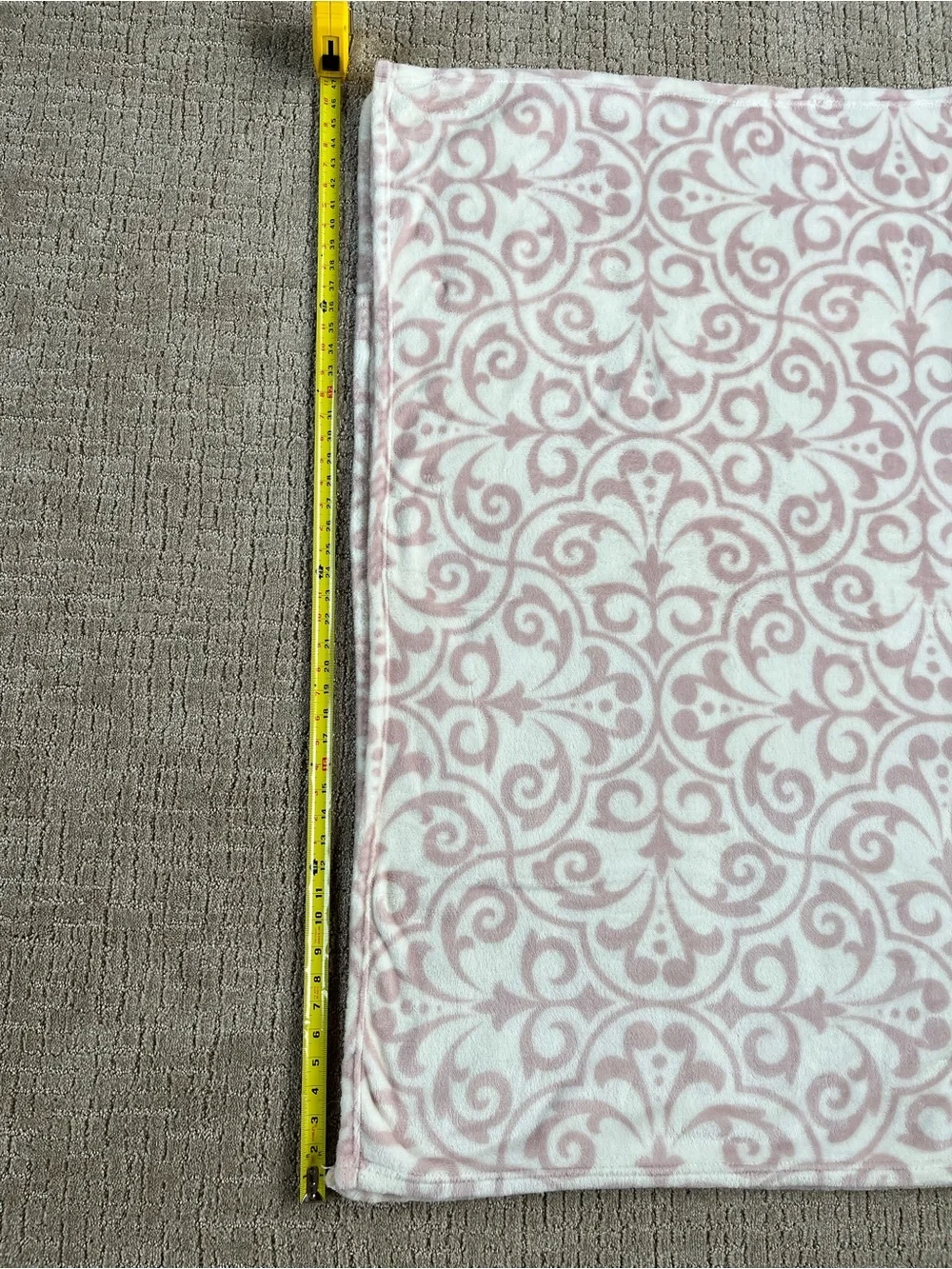 Pink and White Throw Blanket